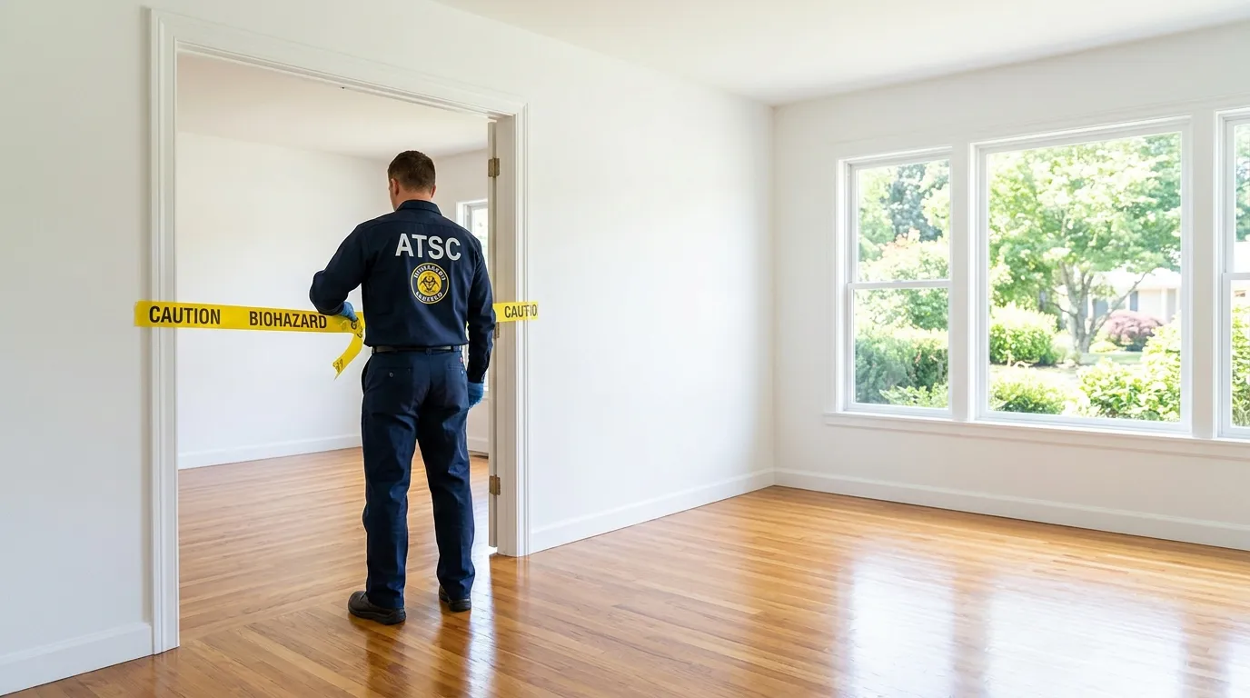 Certified biohazard cleanup crew performing Decomposition Cleanup in Green Haven